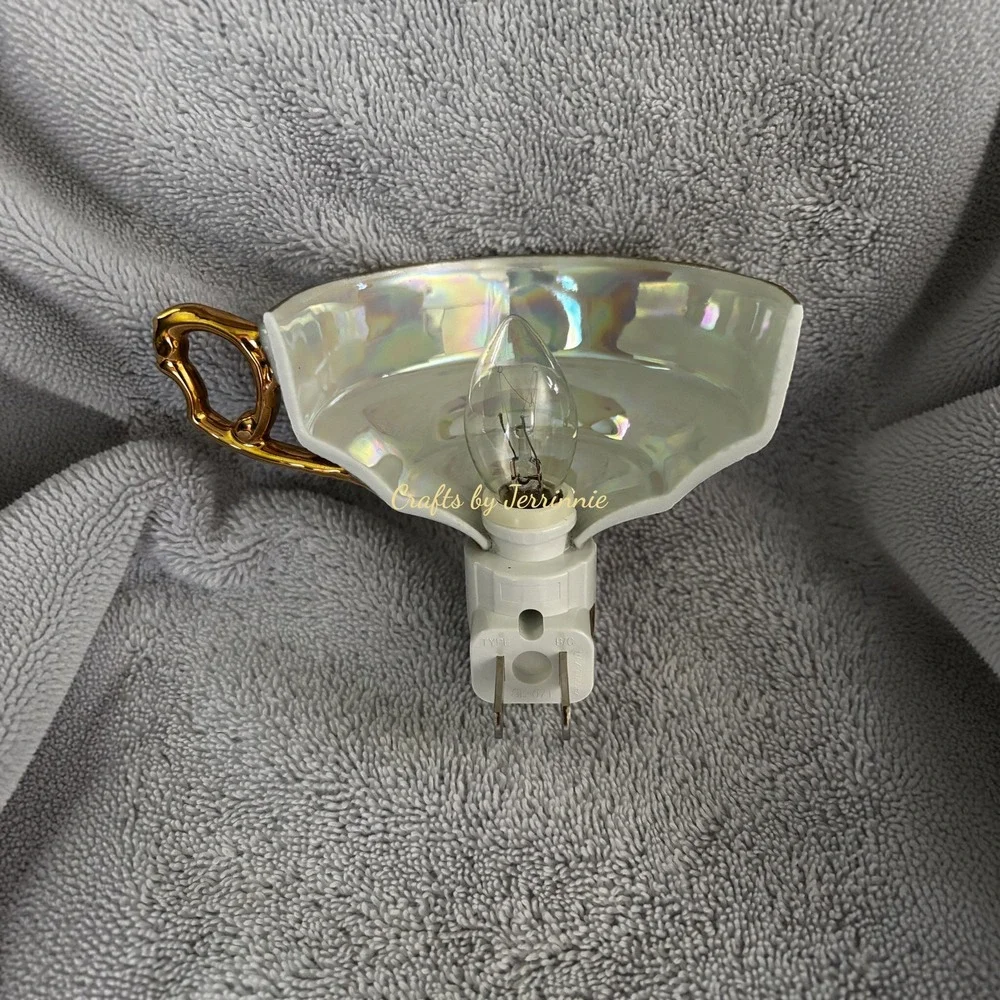 Vintage‎ Japanese Lusterware Handcrafted Tea Cup Night Light